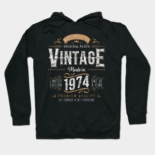 Vintage 1974 50th Birthday Decoration 50 Year Old Hoodie